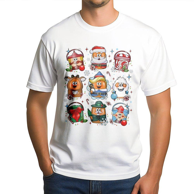 Humorous Holiday Food Graphic Tee, Christmas Chicken Nugget Shirt, Adorable Festive Nugget Shirt, Retro Foodie Christmas T-Shirt, Food Lover Present