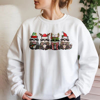 Adorable Festive Animal Sweatshirt, Christmas Raccoon Sweatshirt, Holiday Raccoon Crewneck, Winter Graphic Pullover Sweatshirt