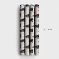 Vintage Dog Holiday Gift Wrap, Black Labrador Christmas Wrapping Paper, Retro Lab Pine Tree Wrapping Paper, Pet Lover Gift Wrapping Paper
