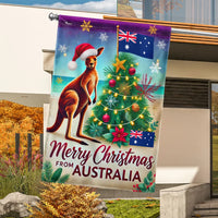 Kangaroo Santa Hat Holiday Yard Flag, Australian Christmas Garden Flag, Aussie Xmas Lawn Banner, Summer Christmas Outdoor Decor