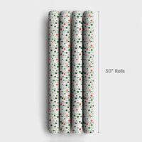 Red and Green Christmas Gift Wrap, Watercolor Polka Dot Wrapping Paper, Modern Holiday Wrapping Paper, Festive Striped Gift Wrapping Paper