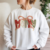 Adorable Girly Holiday Shirt, Coquette Bow Merry Christmas Sweatshirt, Festive Winter Crewneck Pullover, Preppy Christmas Sweater Present for Her