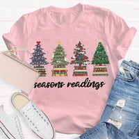 Festive Reading Season Graphic Tee, Christmas Trees and Books T-Shirt, Book Lover Christmas Shirt, Bookish Holiday Shirt, Reader Xmas Present