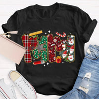 Festive Font Christmas Shirt, Colorful Christmas T-Shirt, Retro Holiday Graphic Tee, Unisex Christmas Party Shirt, Xmas Family Present