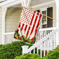Patriotic Stars and Stripes Holiday Yard Flag, Christmas Garden Flag, Double-Sided Winter Lawn Flag, Americana Christmas Outdoor Flag
