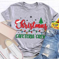Festive Holiday Tree Lunch Lady Shirt, Christmas Cafeteria Crew T-Shirt, School Cafeteria Staff Christmas Tee