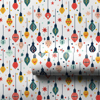 Mid-Century Modern Ornament Gift Wrap, Retro Christmas Wrapping Paper, Nostalgic Holiday Wrapping Paper, Xmas Present Wrap