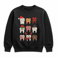 Humorous Dentist Holiday Crewneck, Christmas Teeth Sweatshirt, Dental Hygienist Xmas Pullover, Adorable Tooth Graphic Christmas Sweatshirt