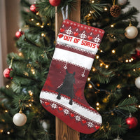 Nordic Pattern Black Horse Stocking, Personalized Horse Christmas Stocking, Custom Equestrian Stocking, Velboa Mantle Decor