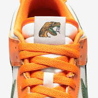 Low Top Sneakers, White Orange Colorway, Lace Up Design, Casual Gift for Sneaker Fans