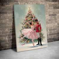 Vintage Nutcracker Soldier Canvas, Nutcracker Ballet Canvas Print, Ballerina Dance Canvas Wall Art, Holiday Christmas Decor, Dancer Present