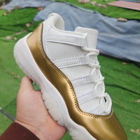 Low Top Sneakers, White Gold Colorway, Lace Up Design, Casual Gift for Sneaker Fans