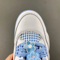 Low Top Sneakers, White Blue Colorway, Lace Up Design, Casual Gift for Sneaker Fans