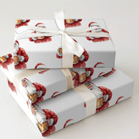 Watercolor Christmas Gift Wrap, Humorous Santa Drinking Beer Wrapping Paper, Humorous Holiday Wrapping Paper