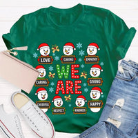 Festive Christmas Holiday Graphic Tee, Christmas Caring Love Kindness Shirt, Adorable Kindness Xmas T-Shirt, Family Christmas Vacation Present Tee