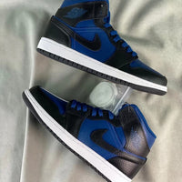 Mid Top Sneakers, Blue White Colorway, Lace Up Design, Casual Gift for Sneaker Fans