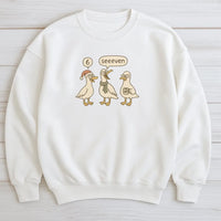 6 7 Math Teacher Pun Crewneck, Humorous Goose Christmas Sweatshirt, Goose Math Educator Sweater, Holiday Teacher Appreciation Present Sweatshirt