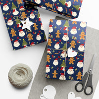 Gingerbread Man Christmas Gift Wrap, Santa Claus Wrapping Paper, Festive Tree Present Paper, Adorable Holiday Wrapping Paper Roll for Kids
