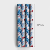 Watercolor Coastal Holiday Gift Wrap, Surfing Santa Christmas Wrapping Paper, Sunglasses Beach Santa Wrapping Paper, Ocean Lover Gift Wrap