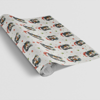 Santa Hat Dog Gift Wrap, Bernese Mountain Dog Christmas Wrapping Paper, Berner Holiday Wrapping Paper, Dog Lover Xmas Present Paper