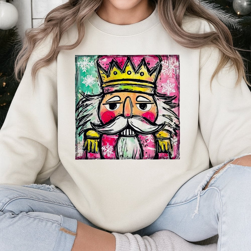 Watercolor Holiday Ballet Graphic Crewneck, Nutcracker Christmas Sweatshirt, Vintage Xmas Soldier Sweater, Adorable Festive Holiday Pullover