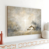 Abstract Bethlehem Star Canvas Wall Art, Nativity Scene Canvas Print, Holy Night Religious Canvas, Christmas Nativity Decor, Christian Art