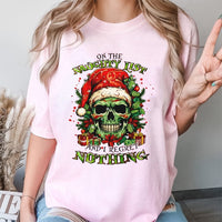 Humorous Christmas Skull Graphic Tee, Naughty List Skull T-Shirt, Edgy Holiday T-Shirt, Retro Xmas Tee, Alternative Gothic Christmas Present