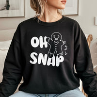 Humorous Broken Gingerbread Man Crewneck, Oh Snap Gingerbread Sweatshirt, Adorable Christmas Gingerbread Pullover, Holiday Cookie Sweater