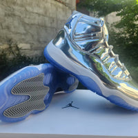 High Top Sneakers, Silver Colorway, Lace Up Design, Casual Gift for Sneaker Fans