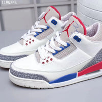 Sneakers, White Red Colorway, Lace Up Design, Casual Gift for Sneaker Fans