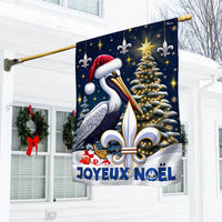 Joyeux Noel Pelican Yard Flag, Louisiana Christmas Garden Flag, Double Sided Fleur de Lis Cajun Flag, Holiday Porch Decor Gulf Coast Present