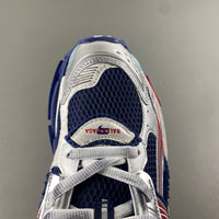 Low Top Sneakers, Blue Red Silver Colorway, Lace Up Design, Casual Gift for Sneaker Fans