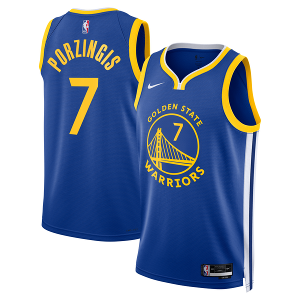 Golden State Warriors Icon Edition Swingman Jersey - Royal - Kristaps Porziņģis