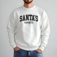 Varsity Letter Christmas Sweatshirt, Santa's Favorite Sweatshirt, Holiday Crewneck Sweatshirt, Retro Xmas Graphic Pullover, Comfy Winter Present