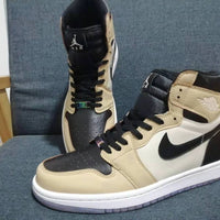 Sneakers, Black Gold Colorway, Lace Up Design, Casual Gift for Sneaker Fans