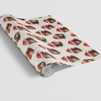 Humorous Monkey Santa Claus Gift Wrap, Christmas Chimp Wrapping Paper, Holiday Present Paper Roll, Adorable Christmas Animal Gift Wrap Paper