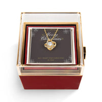 White Gold Finish Pendant, Love Knot Necklace for Girlfriend, CZ Crystal Love Knot Jewelry, Christmas Present for Her, Rotating Rose Box