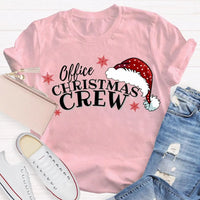 Humorous Coworker Holiday Graphic Tee, Office Christmas Crew Santa Hats Shirt, Matching Office Party T-Shirt, Work Team Christmas Present