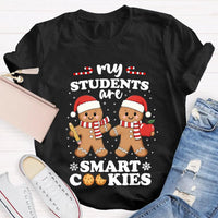 Snowflake Holiday Educator Tee, Smart Cookies Teacher Christmas Shirt, Adorable Baking School T-Shirt, Elementary Teacher Graphic Xmas Shirt