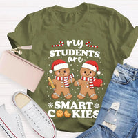 Snowflake Holiday Educator Tee, Smart Cookies Teacher Christmas Shirt, Adorable Baking School T-Shirt, Elementary Teacher Graphic Xmas Shirt