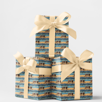 Running Doodle Beach Wrapping Paper, Seaside Goldendoodle Gift Wrap, Coastal Dog Present Paper, Adorable Birthday Christmas Gift Wrapping Paper