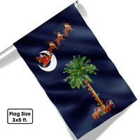 Santa Sleigh Palmetto Tree Yard Flag, South Carolina Christmas Garden Flag, Double-Sided Holiday Lawn Flag, SC Festive Porch Banner