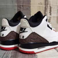 Low Top Sneakers, White Brown Red Colorway, Lace Up Design, Casual Gift for Sneaker Fans