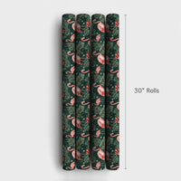 Tropical Poinsettia Gift Wrap, Pink Flamingo Christmas Wrapping Paper, Green Flamingo Wrapping Paper, Holiday Gift Wrap, Xmas Present Wrap