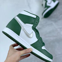 Low Top Sneakers, White Green Colorway, Lace Up Design, Casual Gift for Sneaker Fans