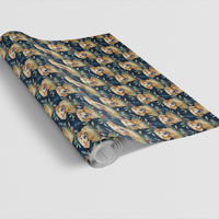 Holiday Dog Pattern Gift Wrap, Golden Retriever Wrapping Paper, Christmas Puppy Paper Roll, Dog Lover Xmas Gift Wrap, Winter Wrapping Paper