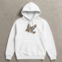 Santa Hat Duck Hoodie, Mallard Duck Christmas Hoodie, Humorous Xmas Duck Hunting Hooded Sweatshirt, Winter Birding Duck Lover Hoodie Present