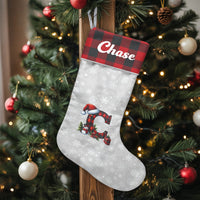 Custom Monogram Christmas Stocking, Personalized Buffalo Plaid Christmas Stocking, Rustic Plaid Holiday Stocking, Family Mantel Decor Present