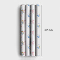 Watercolor New York City Skyline Gift Wrap, NYC Snow Globe Christmas Wrapping Paper, Winter Holiday Wrapping Paper Roll