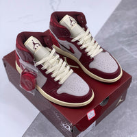 Mid Top Sneakers, White Red Colorway, Lace Up Design, Casual Gift for Sneaker Fans